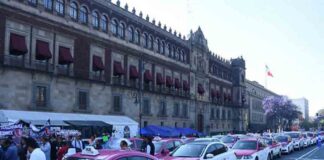 Protesta de los taxistas de Mexico contra Uber y Cabify Protesta de los taxistas de Mexico contra Uber y Cabify