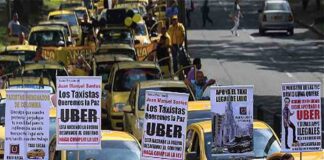 Los taxistas de Medellín contra Uber y Cabify Los taxistas de Medellín contra Uber y Cabify